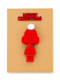 RED BRICK MAN SANTA CHRISTMAS CARD