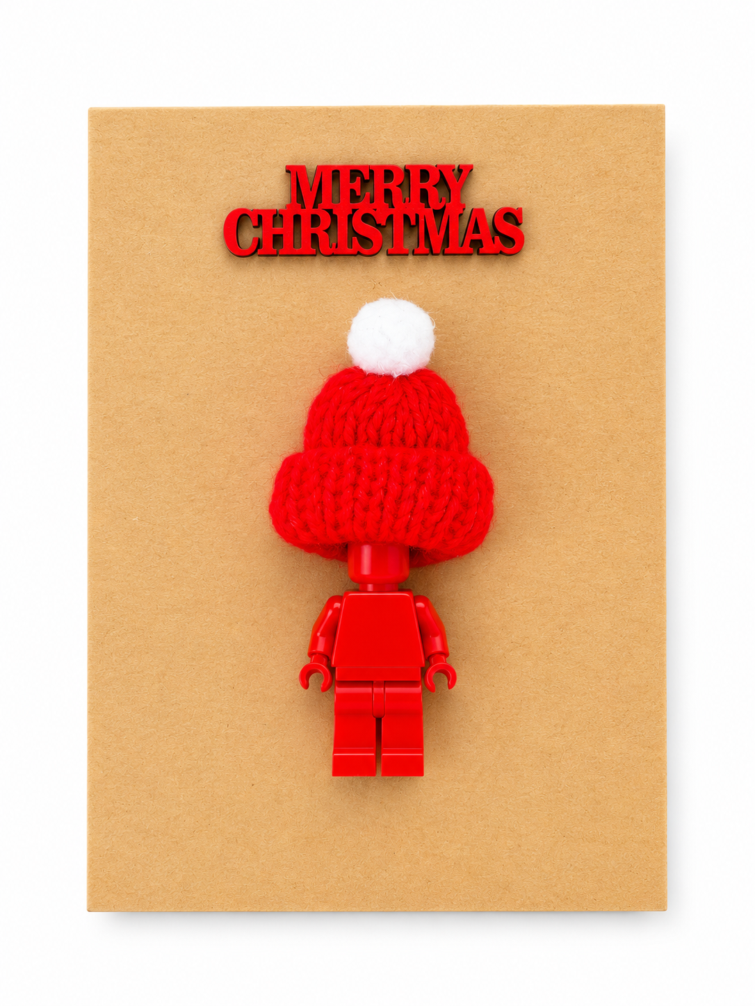 RED BRICK MAN SANTA CHRISTMAS CARD