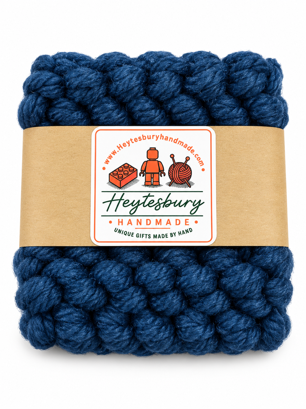 MUlTICOLOURED HAND KNITTED COASTER SET