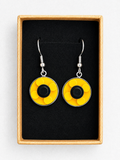 YELLOW & BLACK BRICK EARRINGS