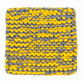 YELLOW & GREY HAND KNITTED TRIVET/POT STAND