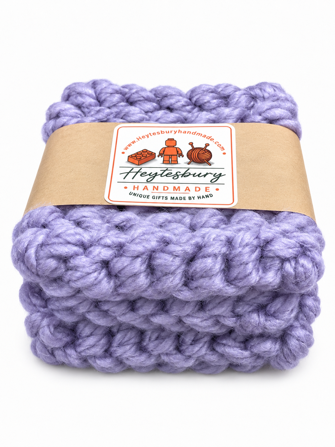 LILAC HAND KNITTED COASTER SET