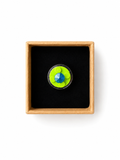 LIME GREEN & BLUE ADJUSTABLE BRICK RING