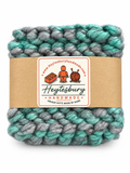 TURQUOISE & GREY HAND KNITTED COASTER SET