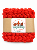 RED HAND KNITTED COASTER SET