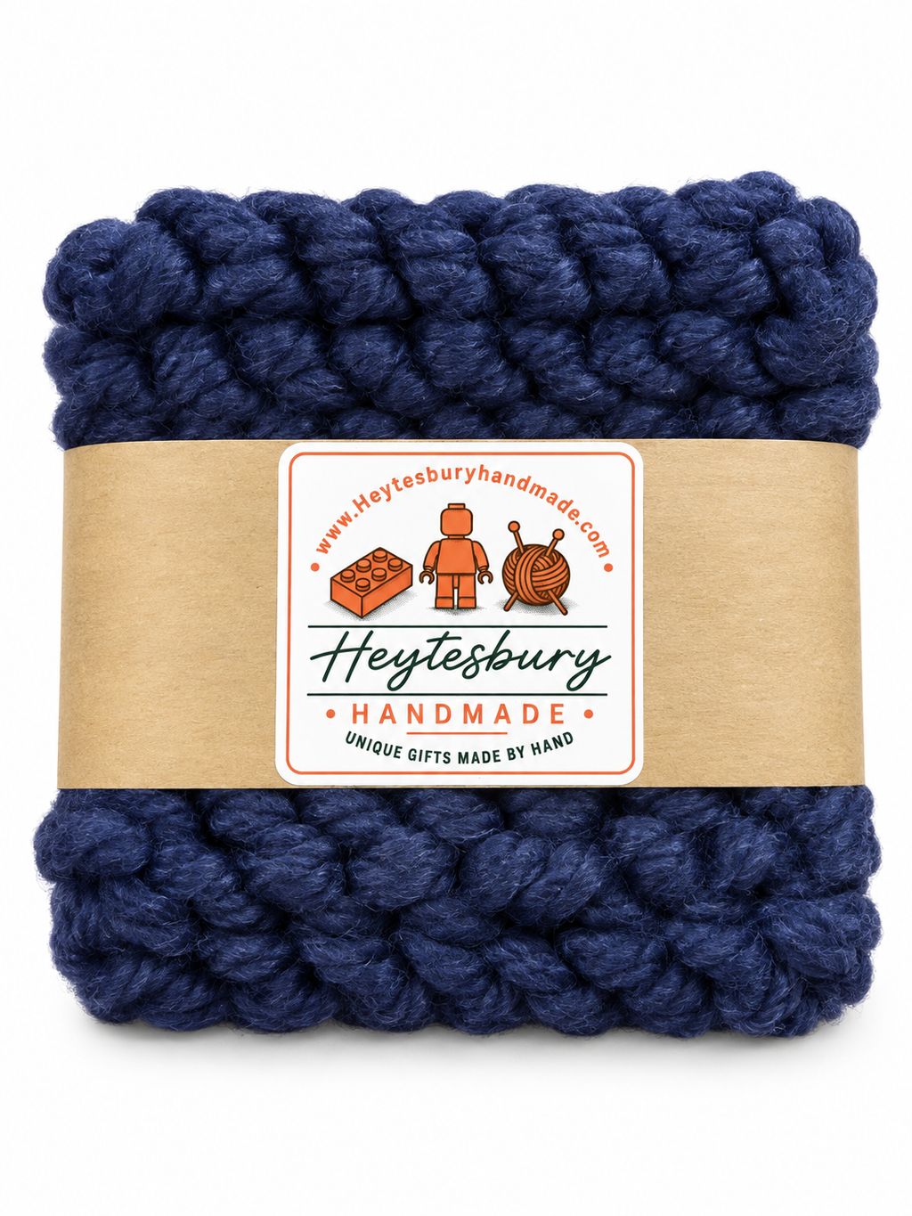 NAVY BLUE HAND KNITTED COASTER SET