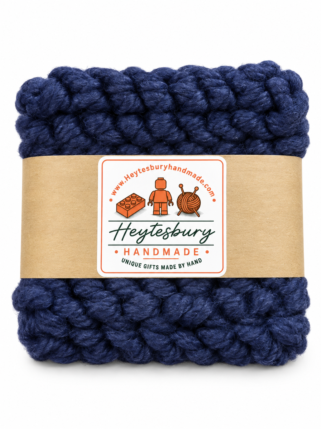 NAVY BLUE HAND KNITTED COASTER SET