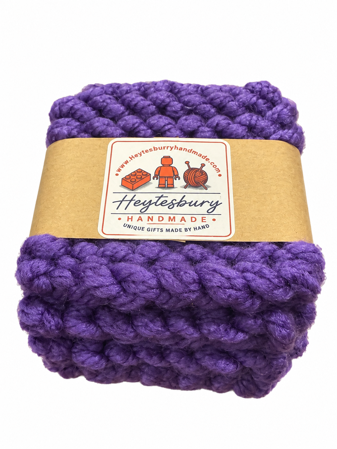 LIGHT PURPLE HAND KNITTED COASTER SET