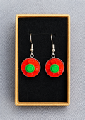 RED & GREEN BRICK EARRINGS