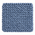 DENIM BLUE HAND KNITTED TRIVET/POT STAND
