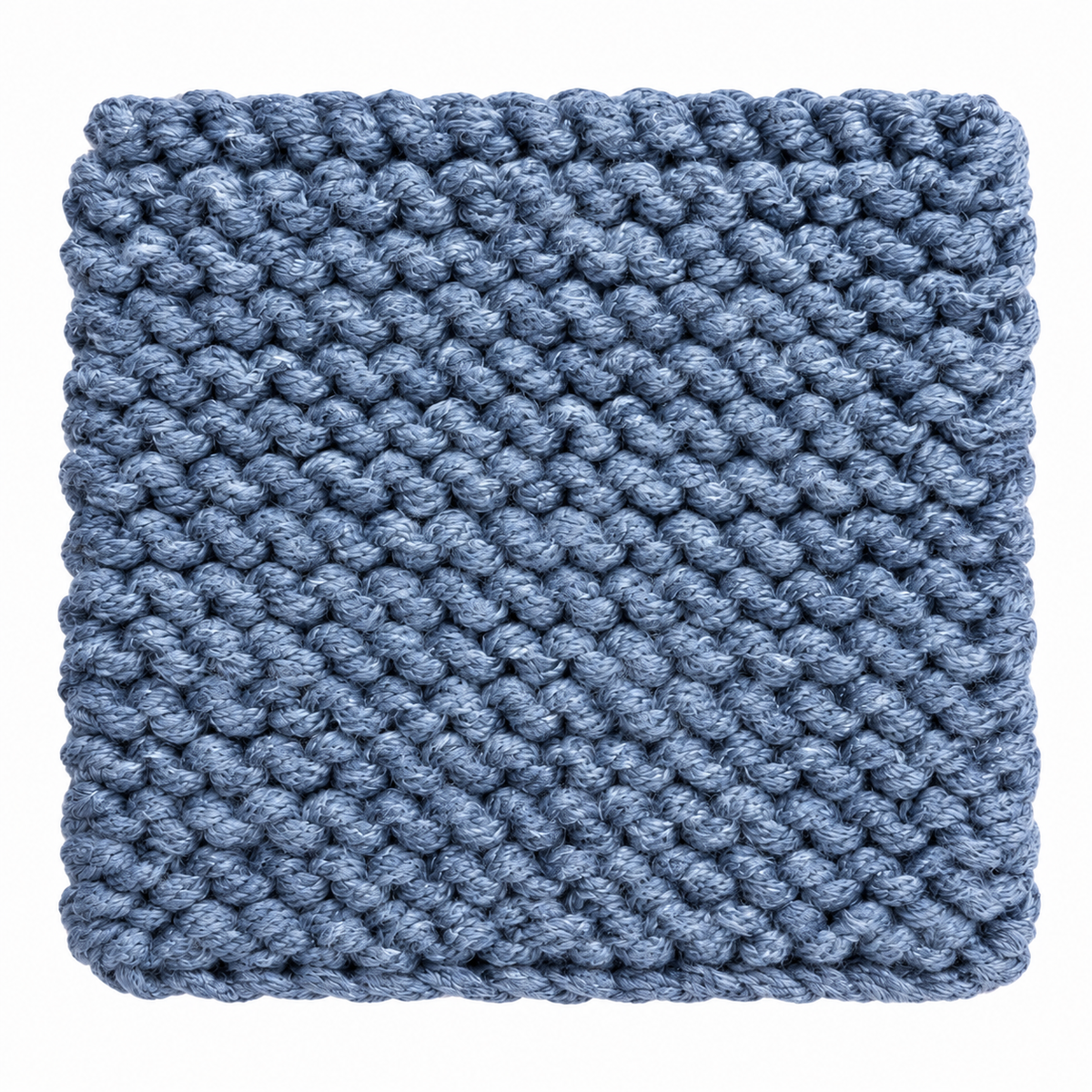 DENIM BLUE HAND KNITTED TRIVET/POT STAND