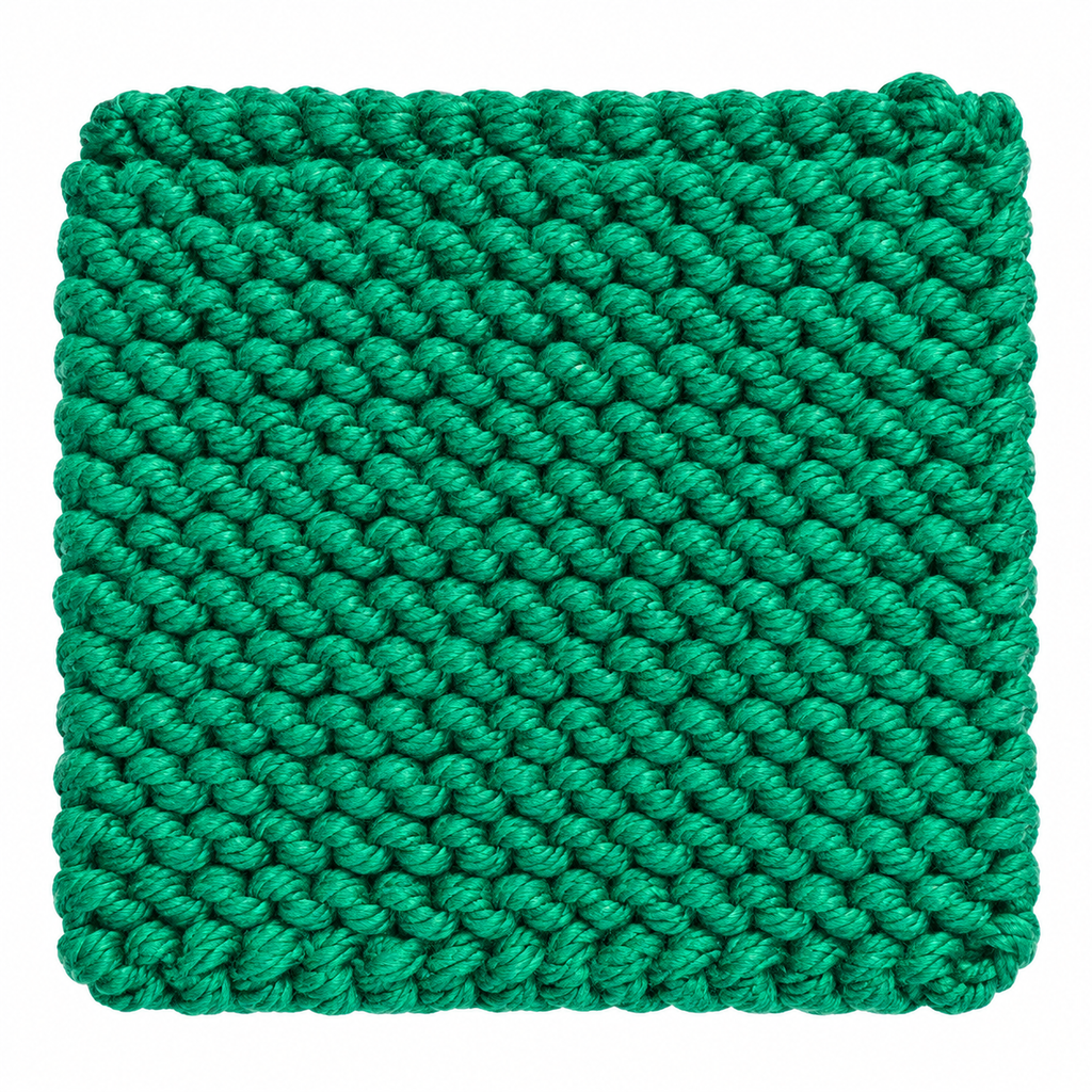EMERALD GREEN HAND KNITTED TRIVET/POT STAND