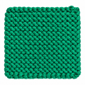 EMERALD GREEN HAND KNITTED TRIVET/POT STAND