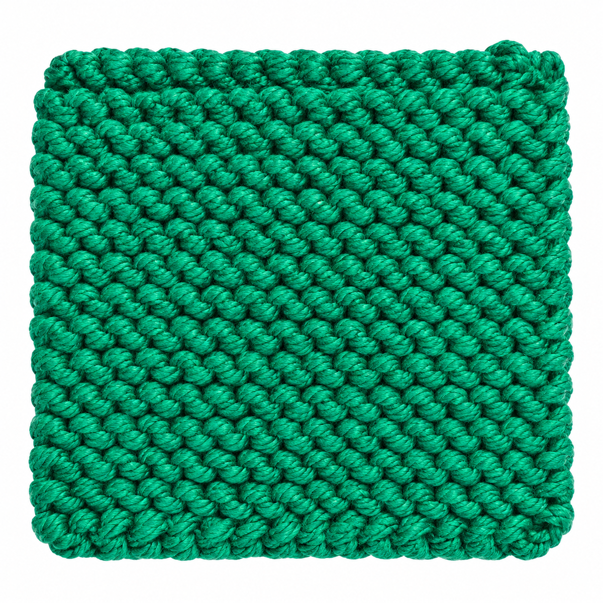 EMERALD GREEN HAND KNITTED TRIVET/POT STAND