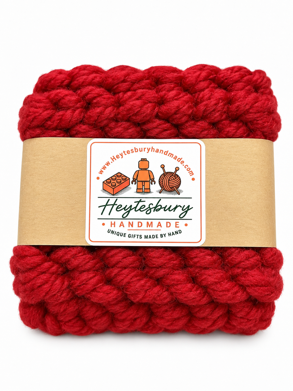 MULTICOLOURED HAND KNITTED COASTER SET
