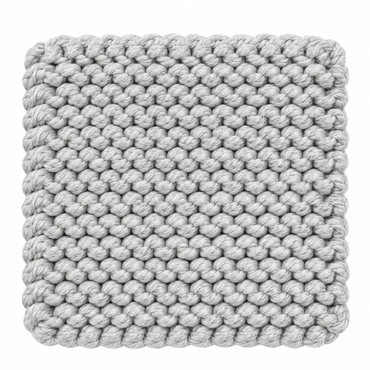LIGHT GREY HAND KNITTED TRIVET/POT STAND