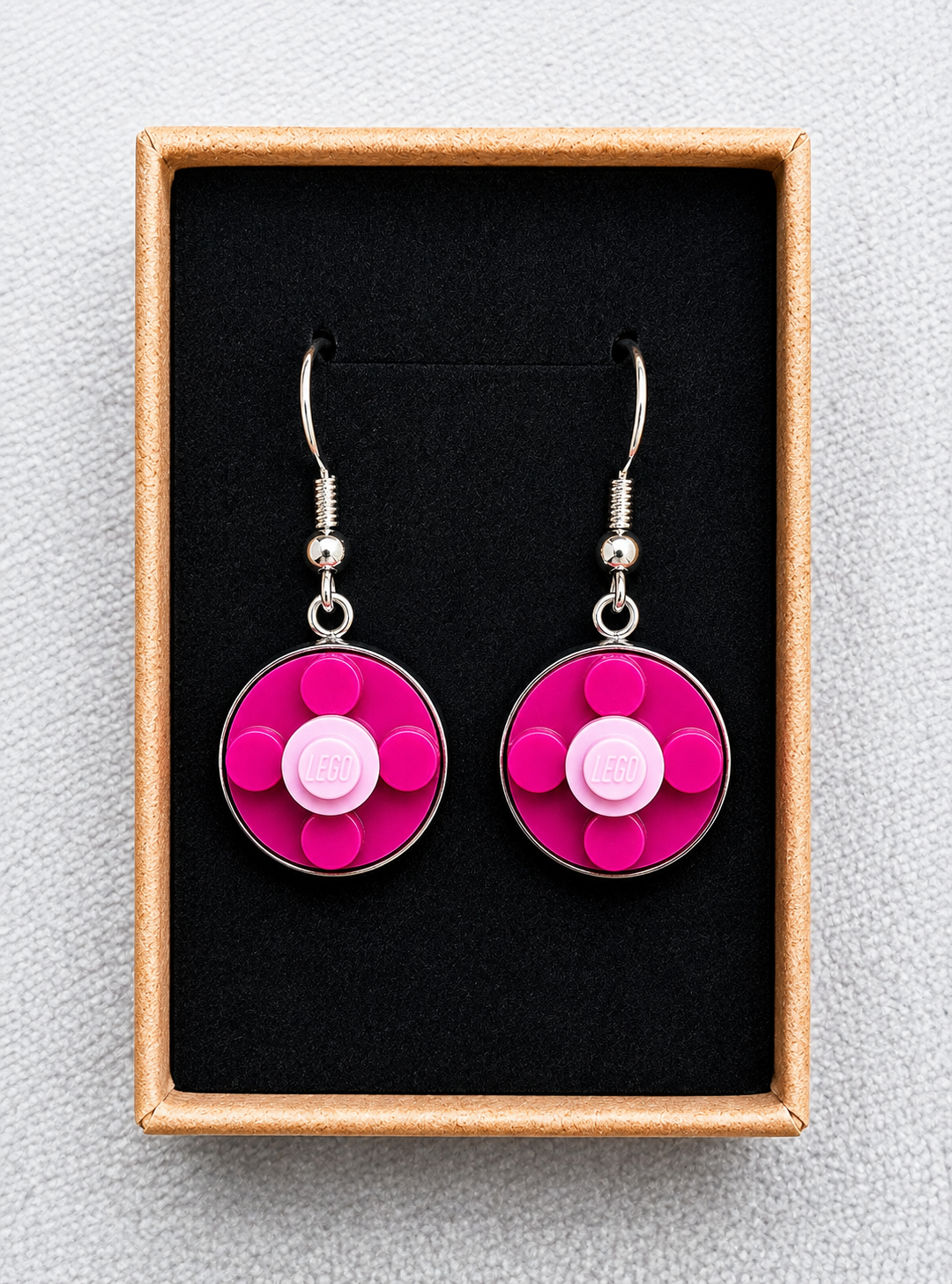 PINK & PINK BRICK EARRINGS