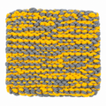 ORANGE & GREY HAND KNITTED TRIVET/POT STAND