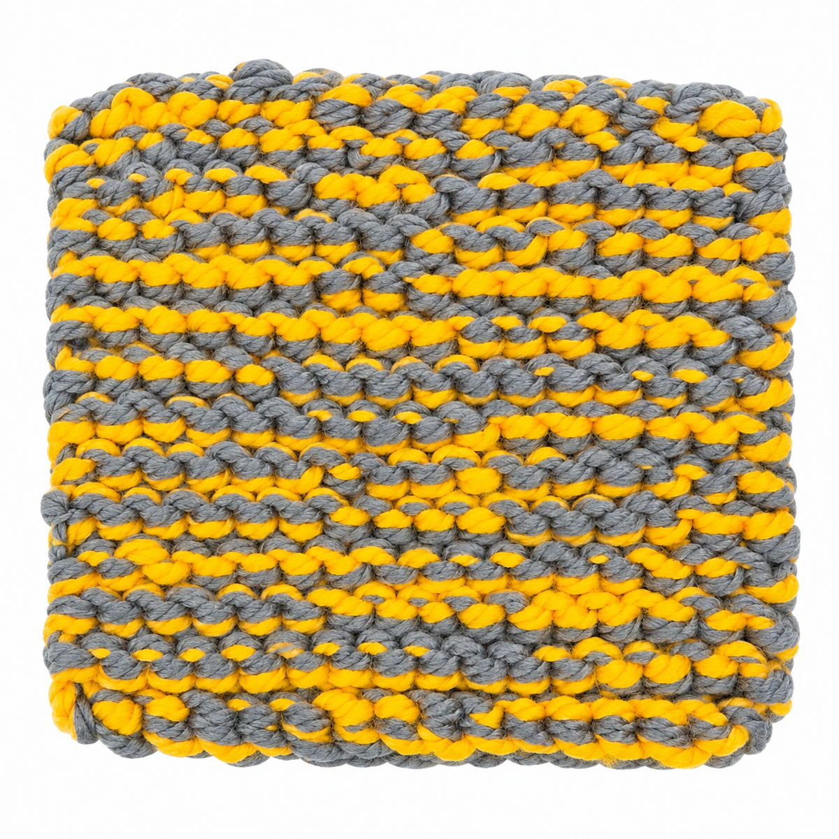 ORANGE & GREY HAND KNITTED TRIVET/POT STAND
