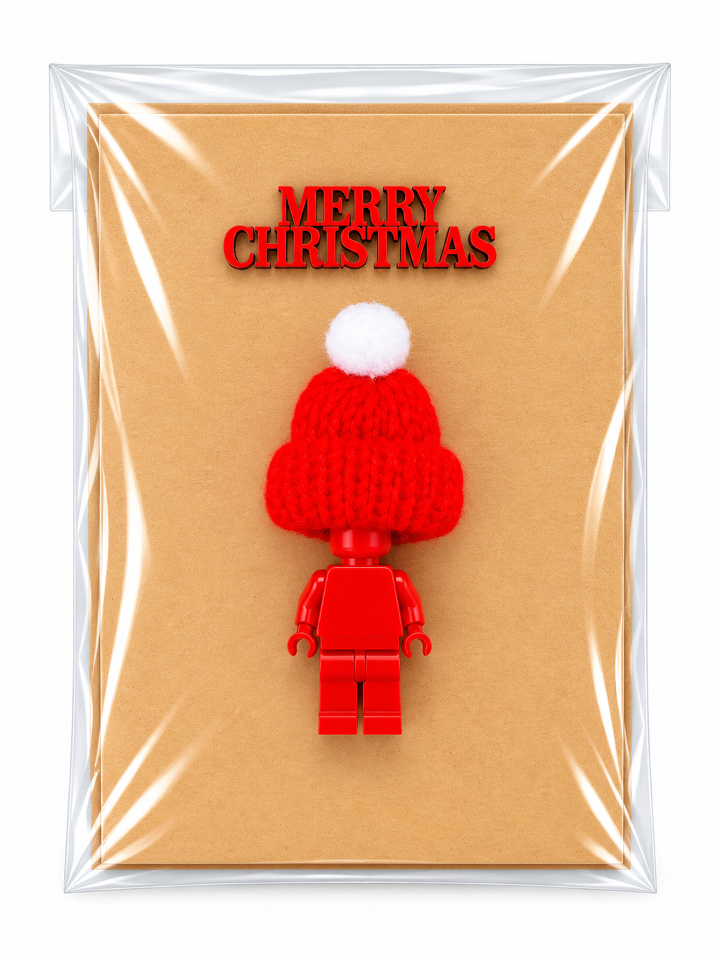 RED BRICK MAN SANTA CHRISTMAS CARD