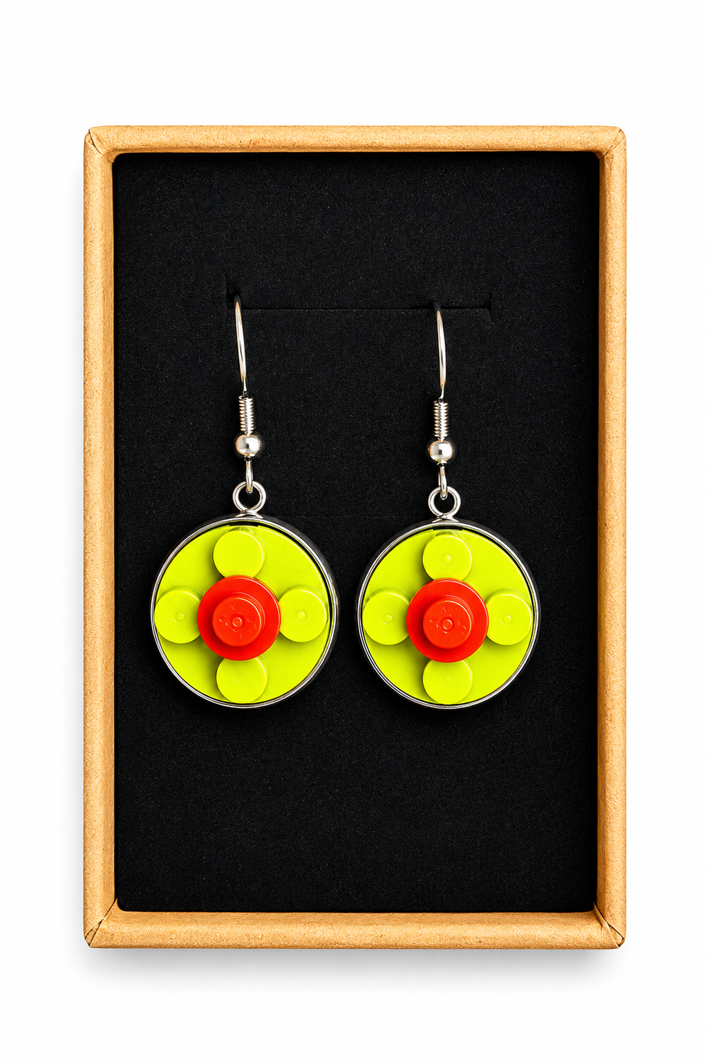 GREEN & RED BRICK EARRINGS