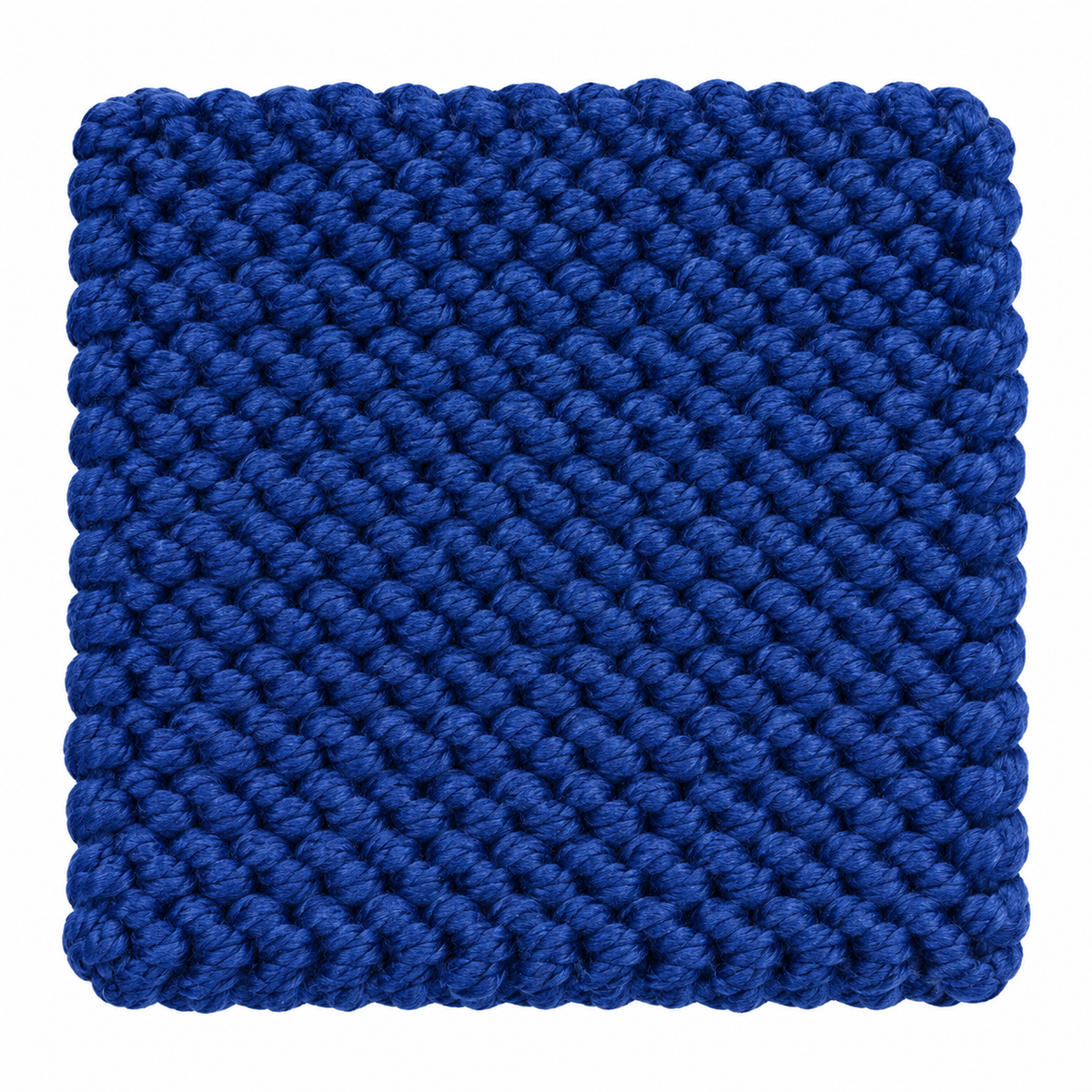 BLUE HAND KNITTED TRIVET/POT STAND