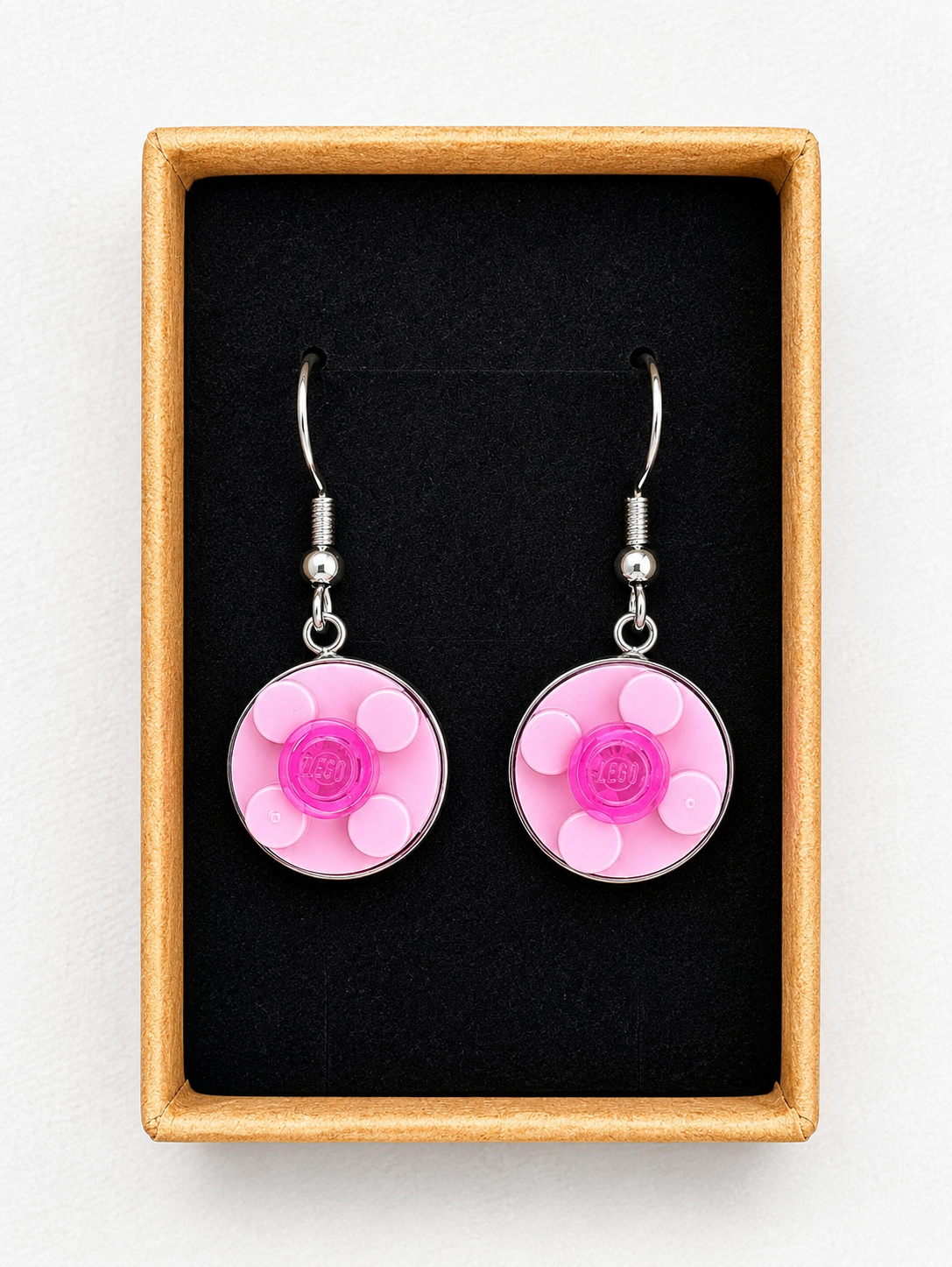 PINK & PINK BRICK EARRINGS