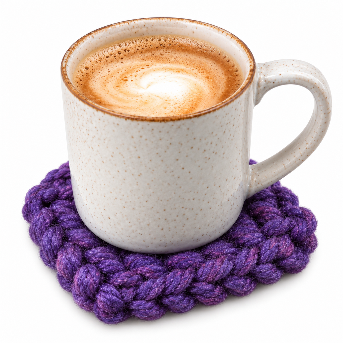LIGHT PURPLE HAND KNITTED COASTER SET