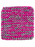 PINK & GREY HAND KNITTED TRIVET/POT STAND