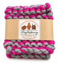 PINK & GREY HAND KNITTED COASTER SET