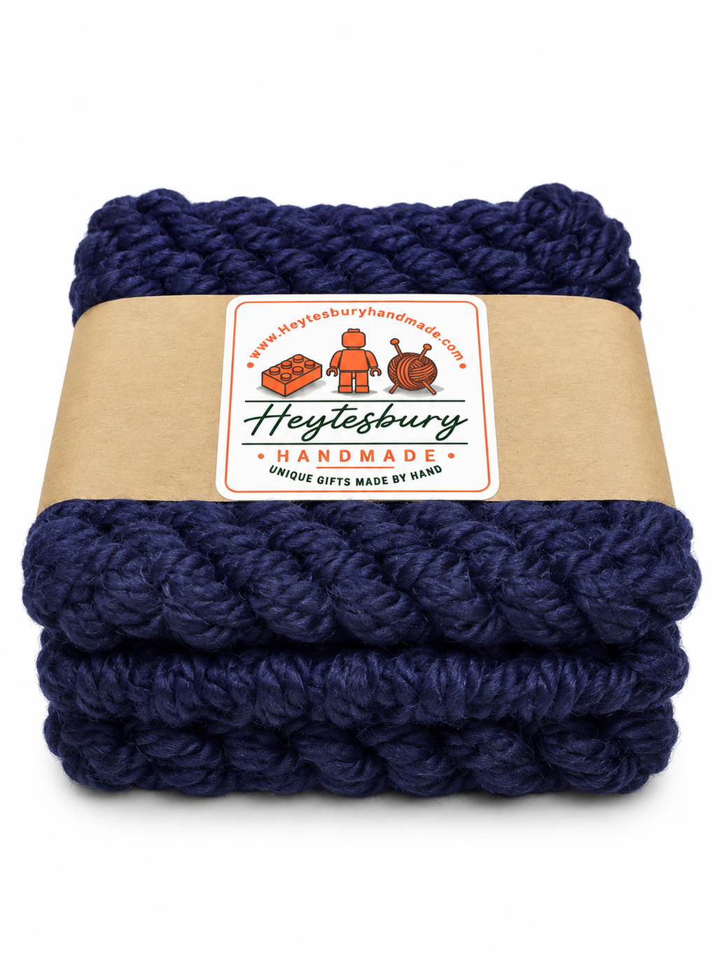 DEEP PURPLE HAND KNITTED COASTER SET