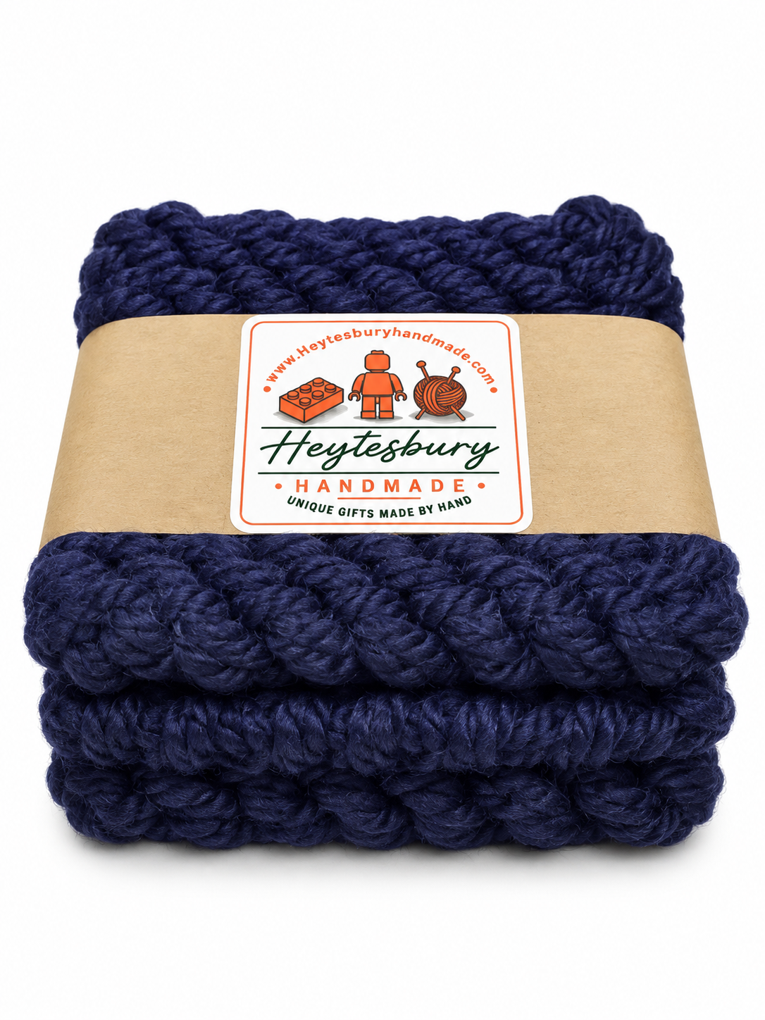 DEEP PURPLE HAND KNITTED COASTER SET