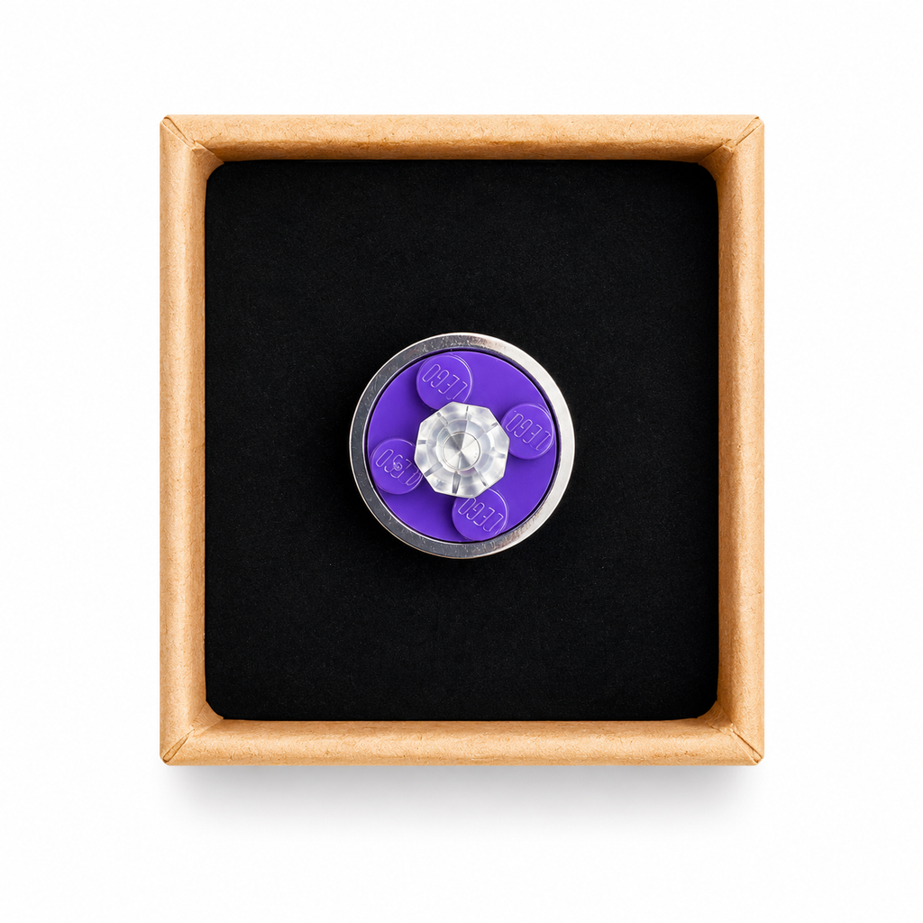 PURPLE & CLEAR ADJUSTABLE BRICK RING