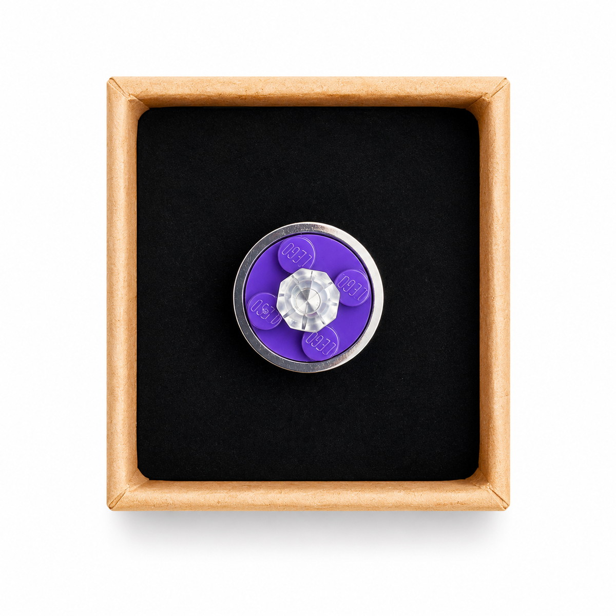 PURPLE & CLEAR ADJUSTABLE BRICK RING