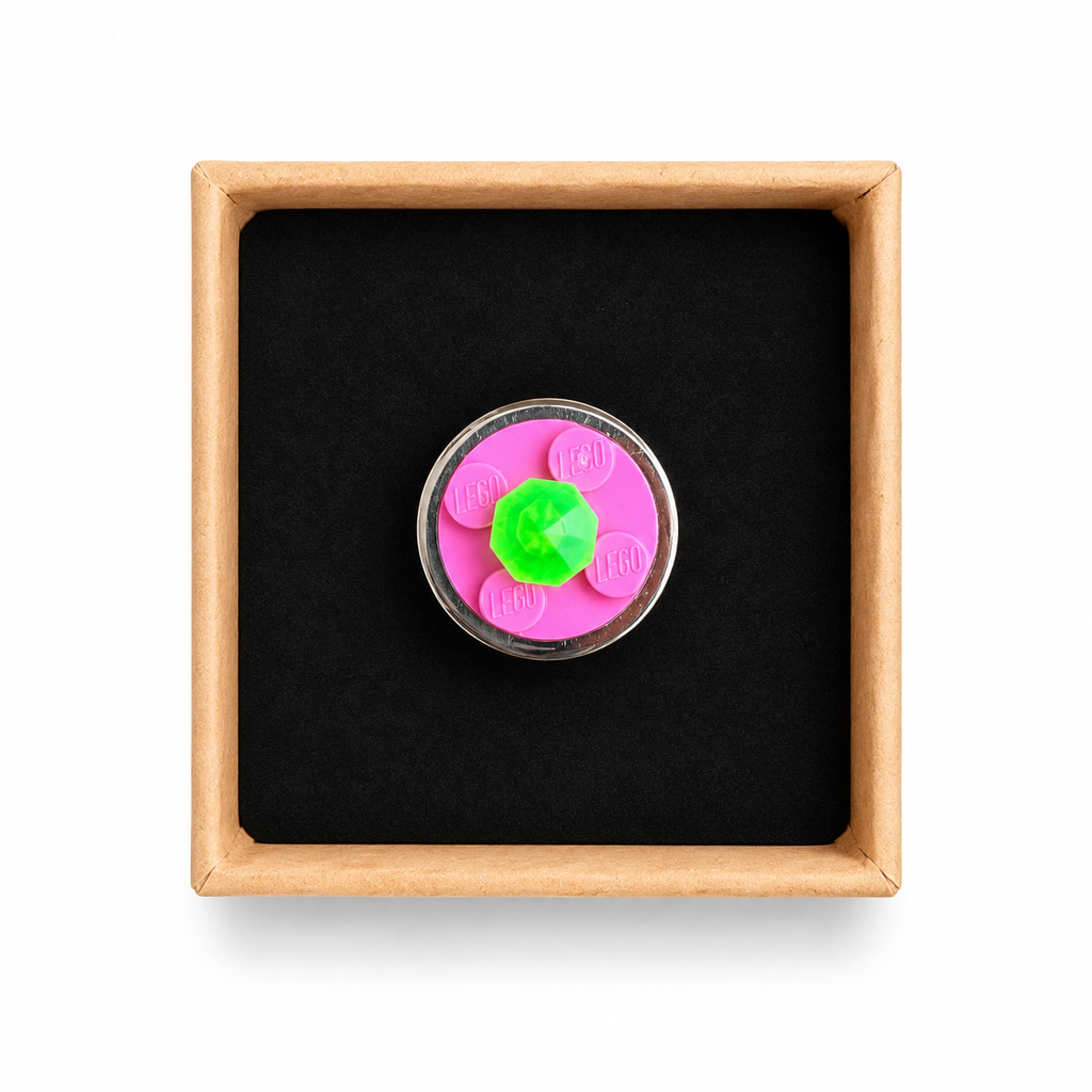 PINK & GREEN ADJUSTABLE BRICK RING