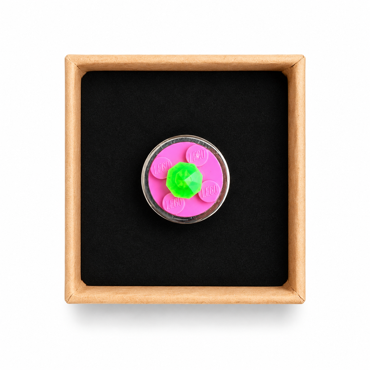 PINK & GREEN ADJUSTABLE BRICK RING