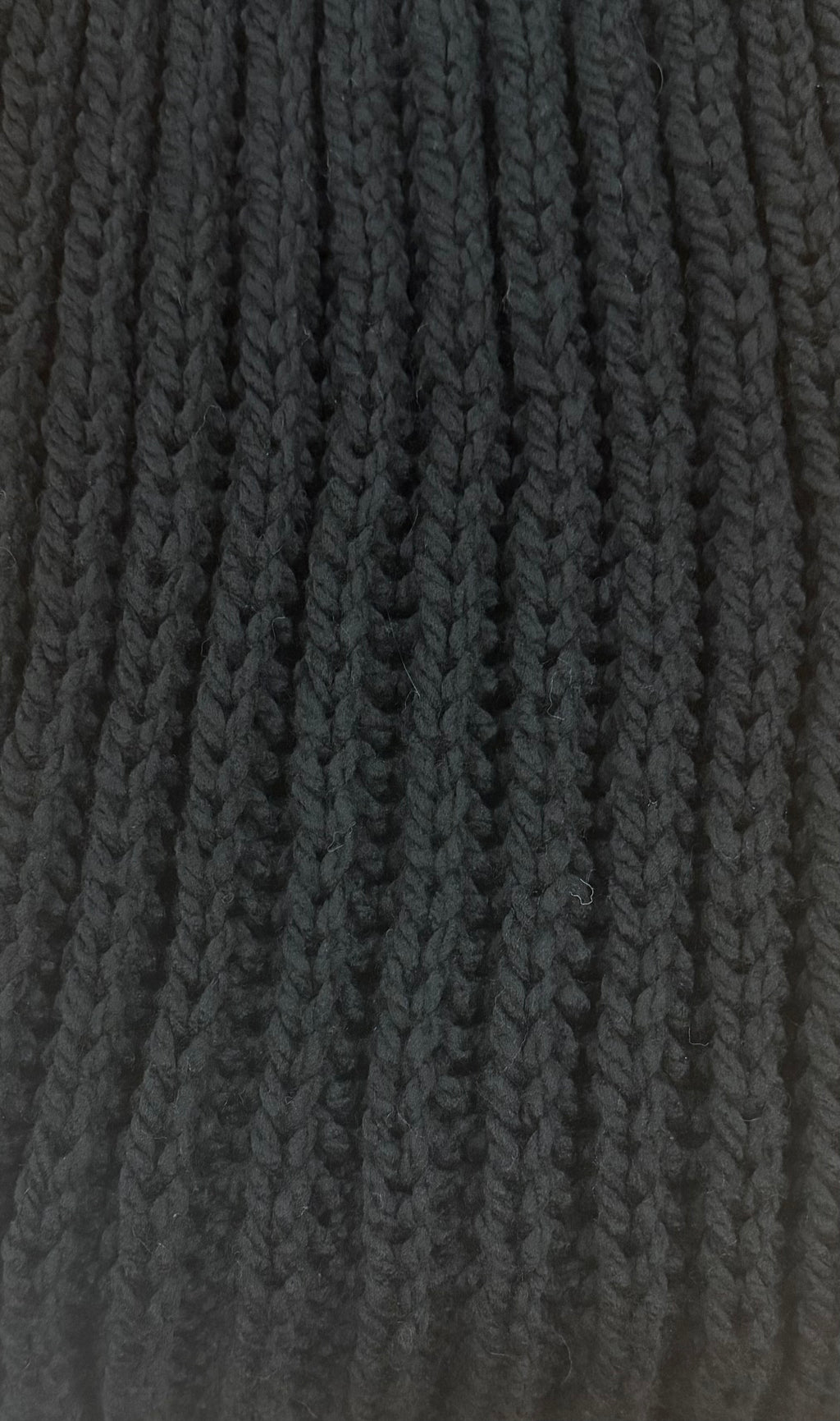 Hand knitted Black & Grey chunky rib pattern scarf
