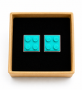 TURQUOISE BRICK CUFFLINKS