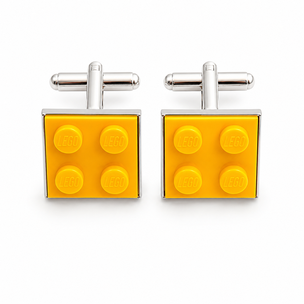 MUSTARD YELLOW BRICK CUFFLINKS