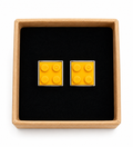 MUSTARD YELLOW BRICK CUFFLINKS