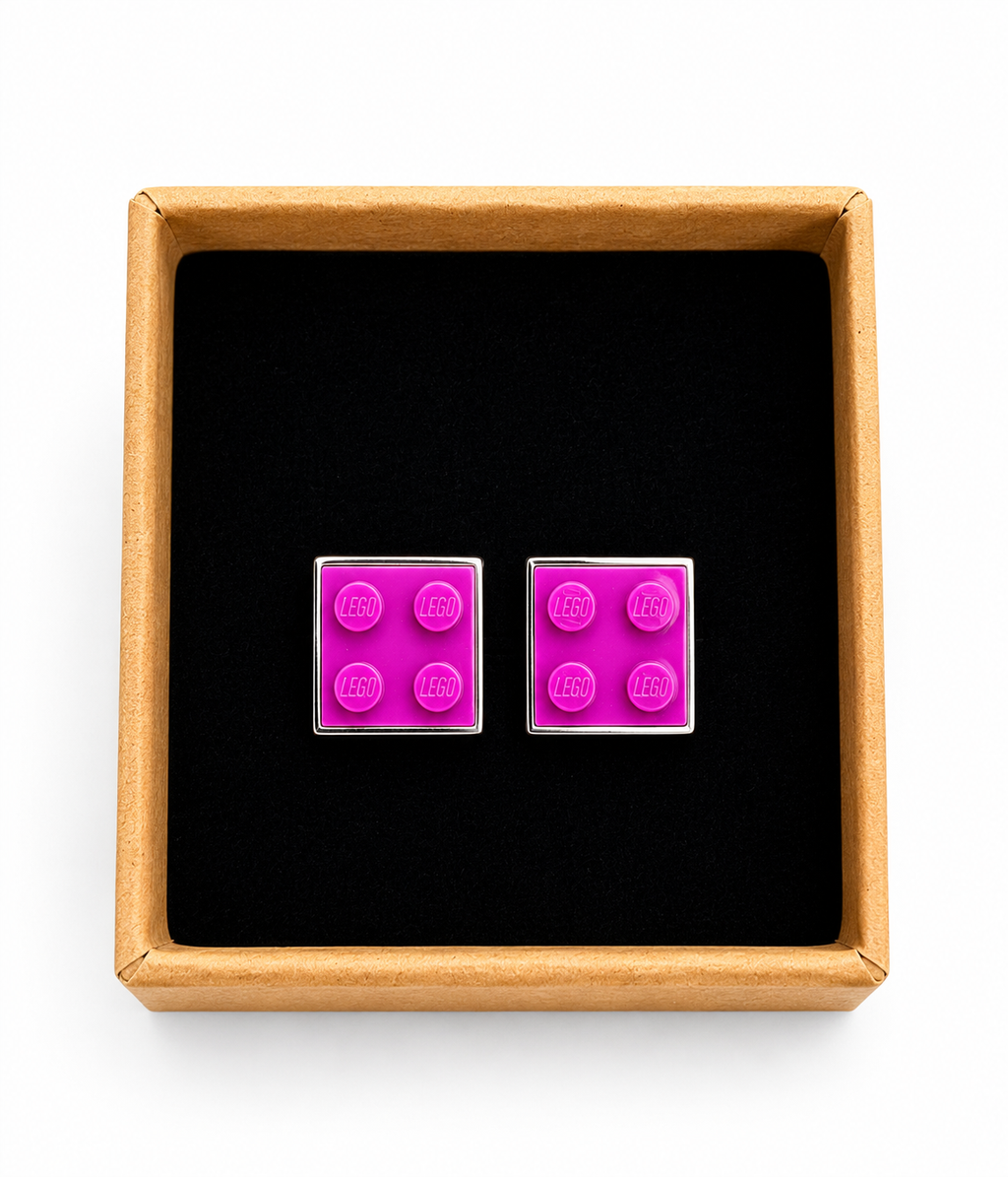 DARK PINK BRICK CUFFLINKS