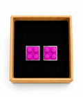 DARK PINK BRICK CUFFLINKS
