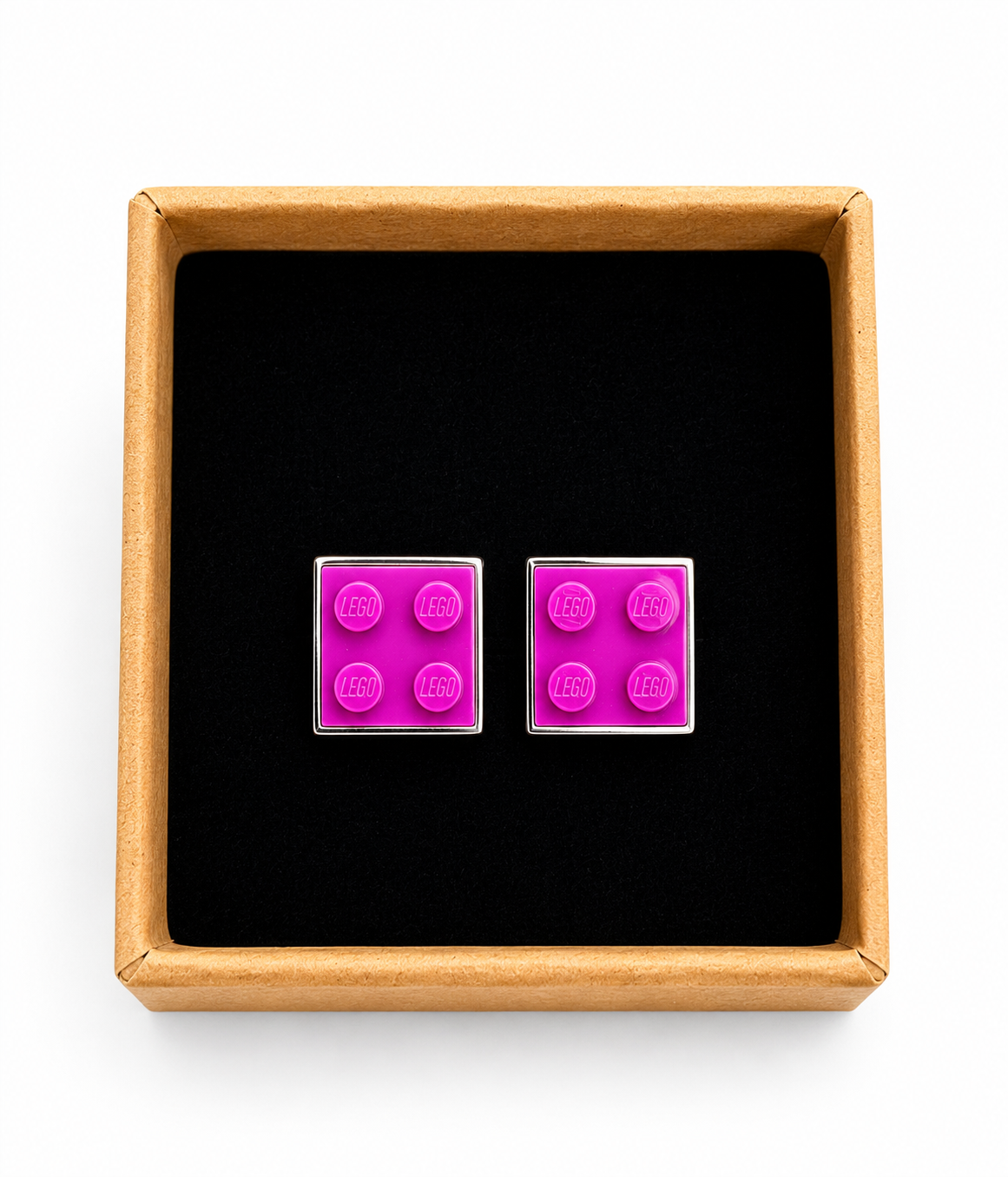 DARK PINK BRICK CUFFLINKS