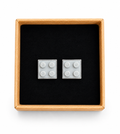 LIGHT GREY BRICK CUFFLINKS