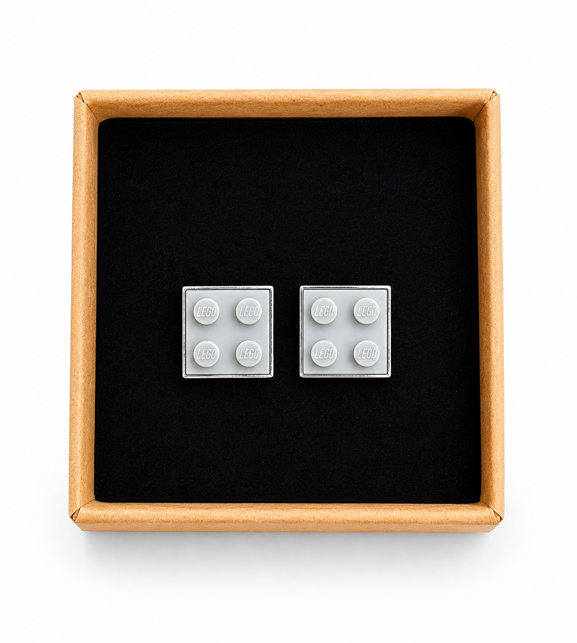 LIGHT GREY BRICK CUFFLINKS