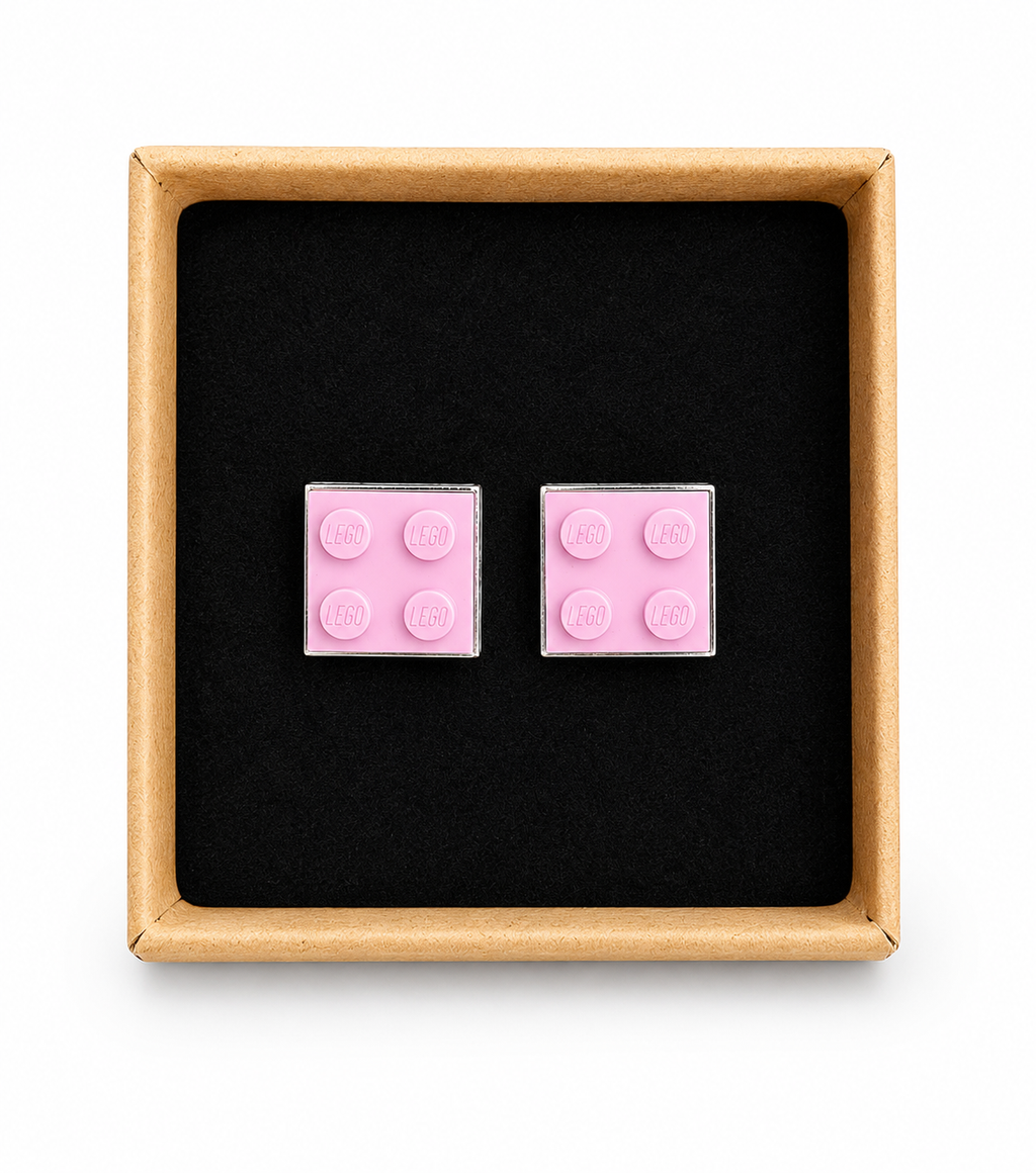 LIGHT PINK BRICK CUFFLINKS