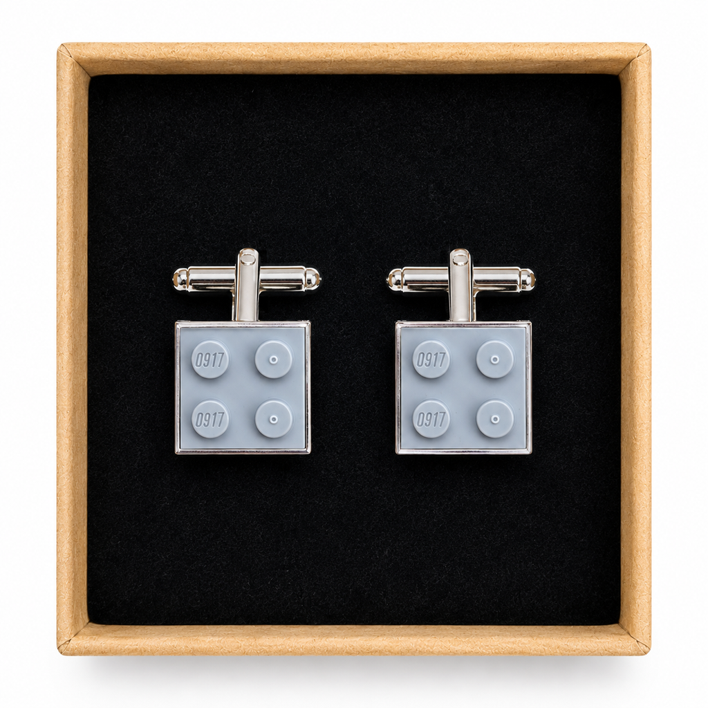 LIGHT GREY BRICK CUFFLINKS