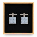 LIGHT GREY BRICK CUFFLINKS