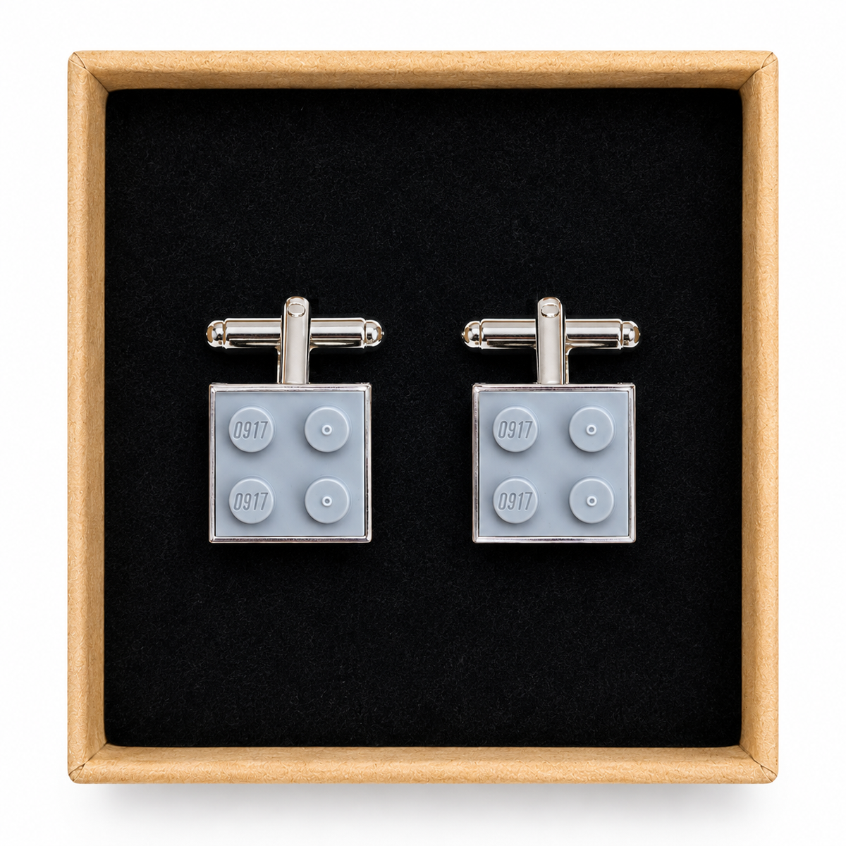 LIGHT GREY BRICK CUFFLINKS