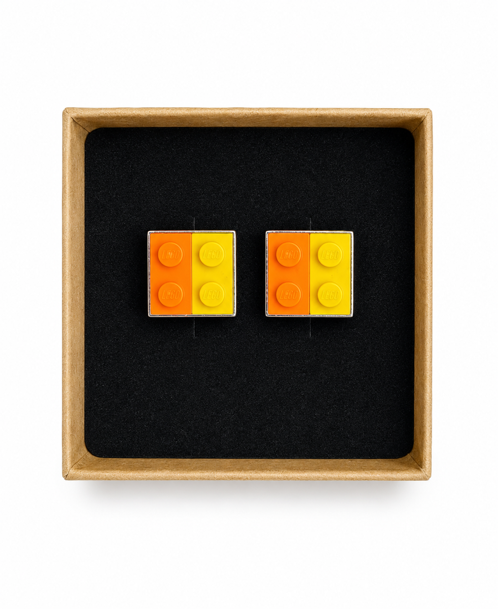 ORANGE & YELLOW BRICK CUFFLINKS
